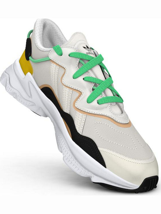 Ozweego Herren Chunky Sneakers Cream White / Core Black / Screaming Orange