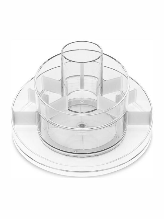 Umbra Rotating Cosmetics Organization Stand With 4 Compartments Transparent 25.4x25.4x17.1cm