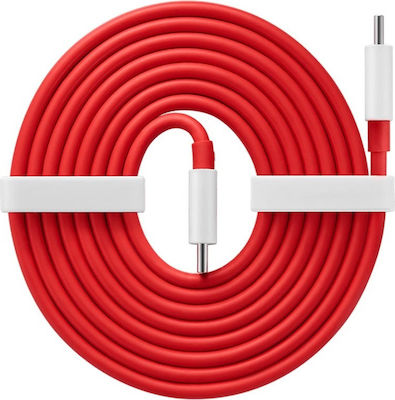 OnePlus Warp Charge Flat USB 2.0 Cable USB-C male - USB-C male Κόκκινο 1m (C203A)