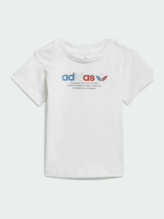 adidas Set Pentru Copii Cu Pantaloni Scurți Alb 2 Bucăți