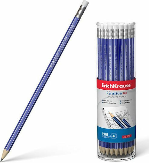 ErichKrause Grafica 101 Pencil HB with Eraser Blue