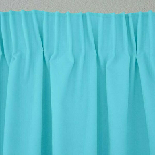 Lino Home Vorhang mit Bleistiftfalten Renas 351 Aqua 300x280cm