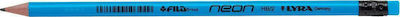 Lyra Neon Pencil HB with Eraser Blue