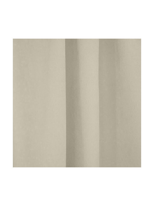 Lino Home Curtain with Pencil Pleat Samos Beige 300x275cm