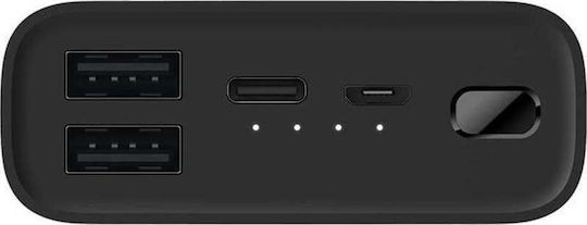 Xiaomi Mi 3 Ultra Compact Power Bank 10000mAh 22.5W με 2 Θύρες USB-A και Θύρα USB-C Μαύρο