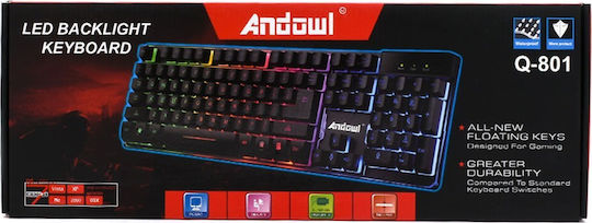 Andowl Q-801 Gaming Keyboard with RGB Lighting (English US)