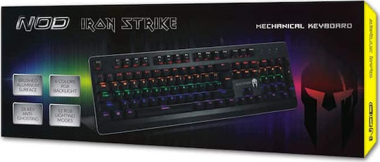 NOD Iron Strike Gaming Mechanische Tastatur mit Xinda Blau Schaltern und RGB-Beleuchtung (Englisch US)