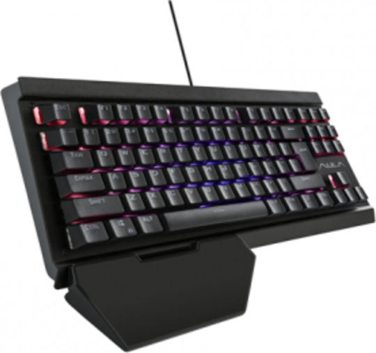 Aula Hyperion RGB Гейминг Механична Клавиатура Без ключове с Синьо по поръчка суичове и RGB подсветка (Английски UK) Черен
