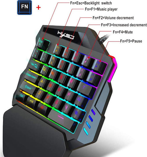 Docooler HXSJ V100 Gaming KeyPad με RGB φωτισμό (Αγγλικό US)