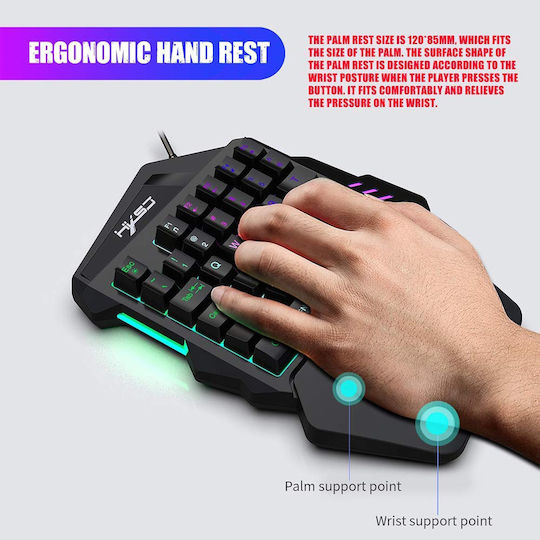 Docooler HXSJ V100 Gaming KeyPad με RGB φωτισμό (Αγγλικό US)