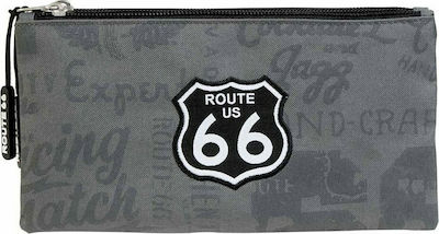 Busquets Route 66 Pencil Case with 3 Compartments Gray