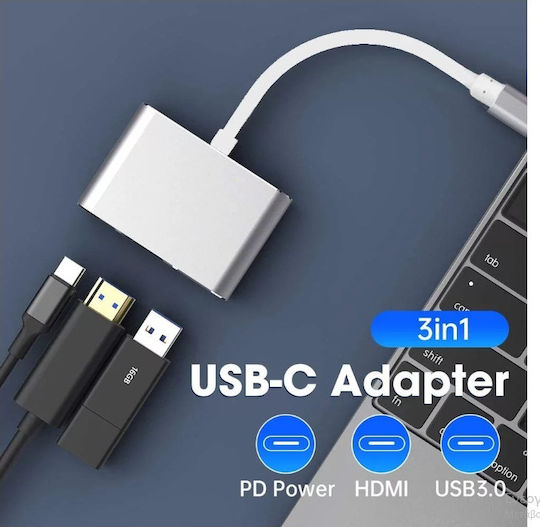 Logic USB-C Docking Station με HDMI 4K PD Μαύρο (G-43P)