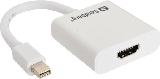 Sandberg Mini-DisplayPort männlich zu HDMI weiblich Weiß 1 Stück 509-03