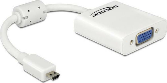 DeLock Μετατροπέας micro HDMI male σε VGA female Λευκό 1τμχ 65347