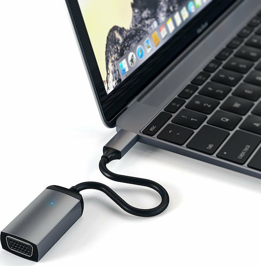 Satechi Μετατροπέας USB-C male σε VGA female Γκρι 1τμχ ST-TCVGA
