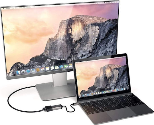 Satechi Μετατροπέας USB-C male σε VGA female Γκρι 1τμχ ST-TCVGA