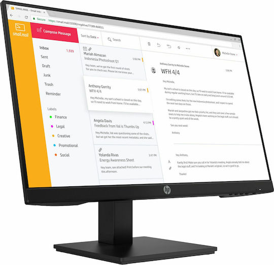 HP P24h G4 IPS Monitor 23.8" FHD 1920x1080 with Response Time 14ms GTG