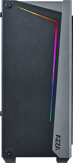 Azza Apollo 430 Gaming Midi Tower Computer Case with Side Window and RGB Lighting Black