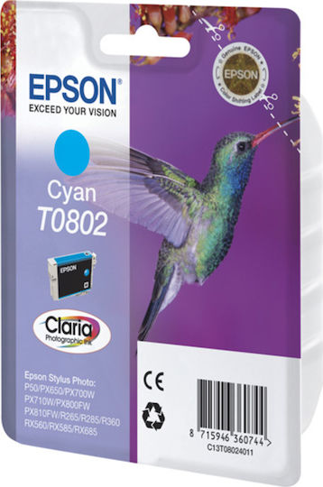 Epson T0802 Original InkJet Druckerpatrone Cyan (C13T08024010 C13T08024020 C13T08024011)