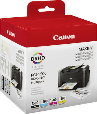 Canon PGI-1500 Paket mit 4 Inkjet-Druckerpatronen Gelb / Cyan / Magenta / Schwarz (9218B005)