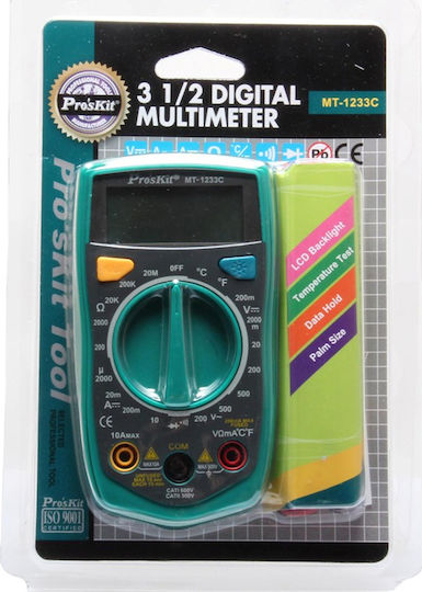 Proskit MT-1233C Дигитален мултиметър Джобен с бузер с измерване на AC / DC / Съпротивление