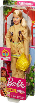 Barbie 60th Anniversary Firefighter Collectible Doll for 3++ Years