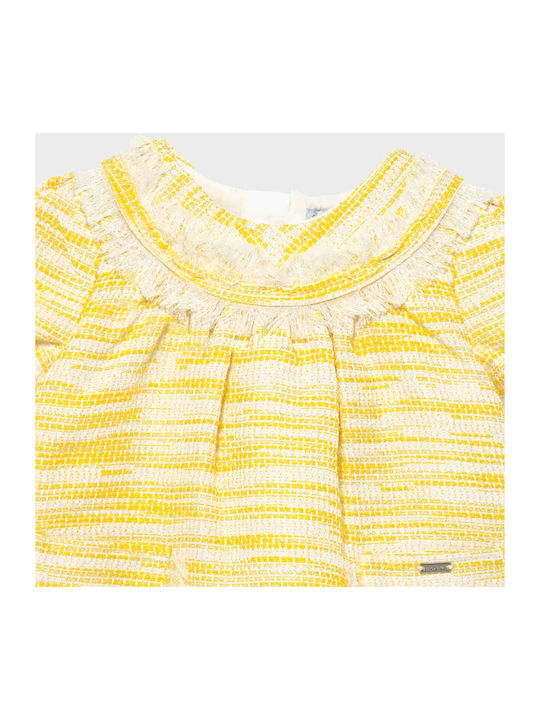 Mayoral Kids Dress Short Sleeve Yellow