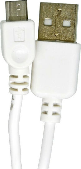 Ancus Regular USB 2.0 to micro USB Cable Λευκό 0.60m (Ροζ Πουγκί)
