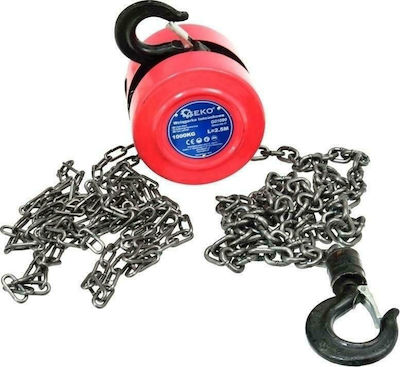 Geko Chain Hoist 2Τx2,5m for Weight Load up to 2t Red