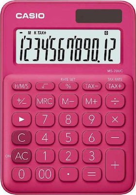 Casio MS-20UC Calculator Contabilitate 12 Cifre în Culoarea Fuchsia