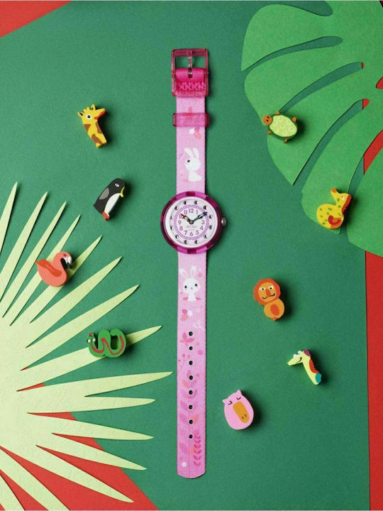 FlikFlak Kids Analog Watch So Cute with Fabric Strap Pink