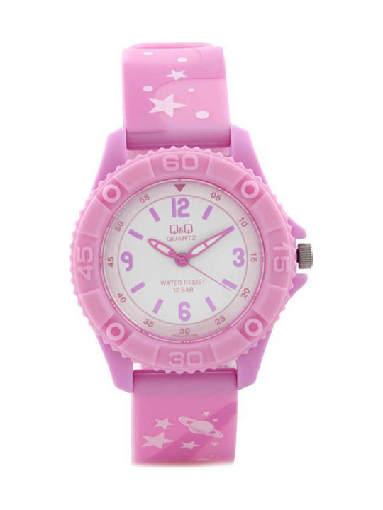 Q&Q Kids Analog Watch with Rubber/Plastic Strap Fuchsia