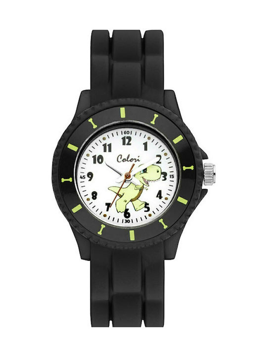 Colori Kids Analog Watch Dinosaurus with Rubber/Plastic Strap Black