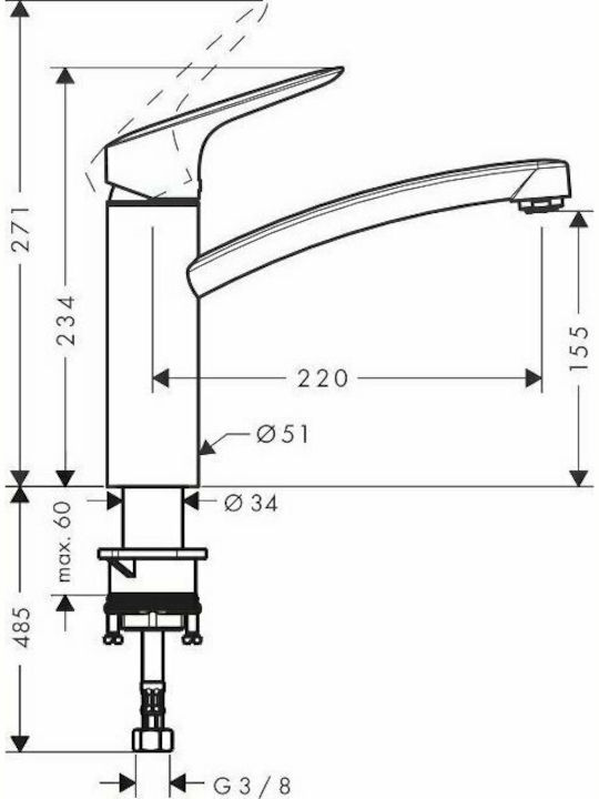 Hansgrohe Logis M31 Πάγκου Chrome
