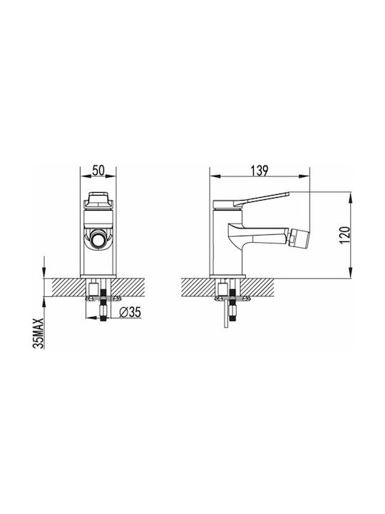 Karag Praxis Andare Bidet Faucet Chrome