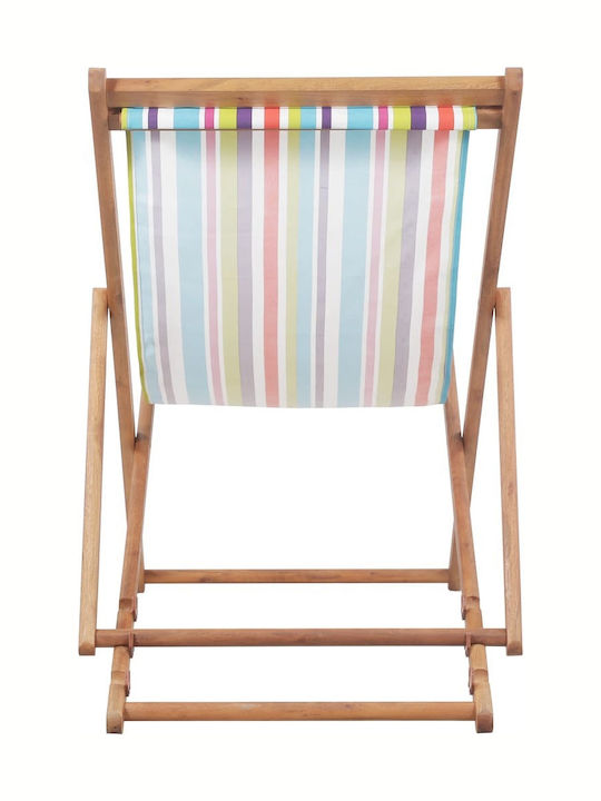 Σεζλόνγκ Ξύλινη με Πολύχρωμο Ύφασμα 106x60x90cm