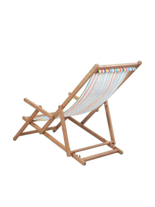 Liegestühle Holz mit Armlehne & Mehrfarbig Stoff 127x60x95cm