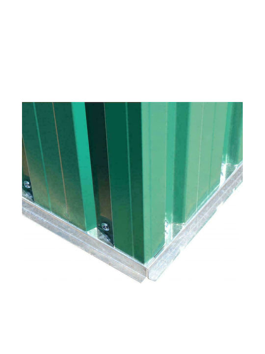 Metallic Galvanized Garden Warehouse with Double-Leaf Door & Air Vent Green L2.57xW2.05xH1.78cm