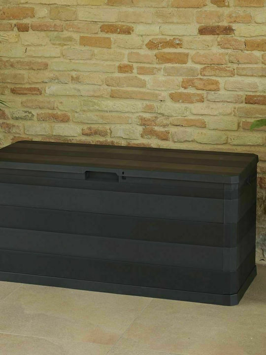 vidaXL Cutie de depozitare pentru exterior din polipropilenă 280lt Negru L117xW45xH56buc