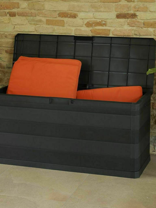 vidaXL Cutie de depozitare pentru exterior din polipropilenă 280lt Negru L117xW45xH56buc