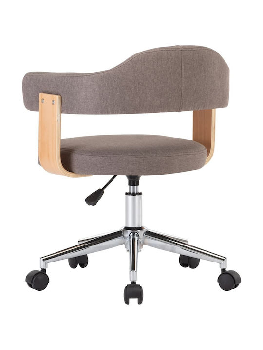 Swivel Visitor Armchair with Wheels Taupe 49.5x51.5x94cm