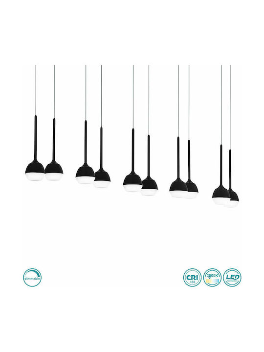 Eglo Nucetto Pendant Light LED Rail with Warm White Light Black