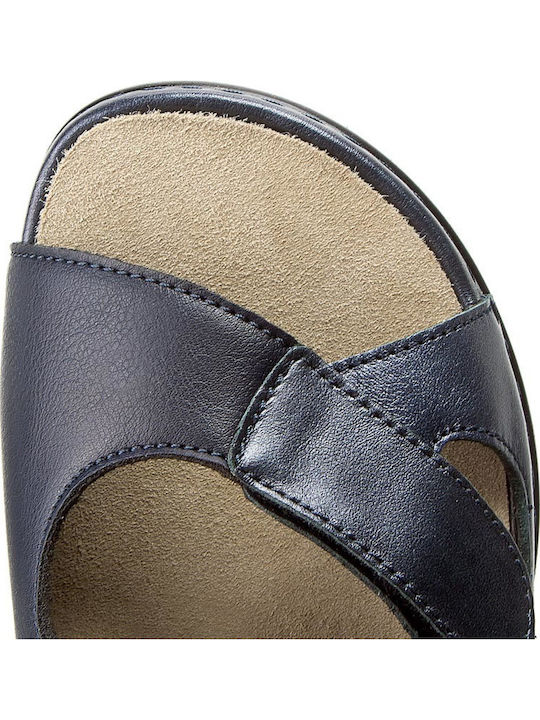 Janna Leather Women's Anatomic Sandals Navy Blue