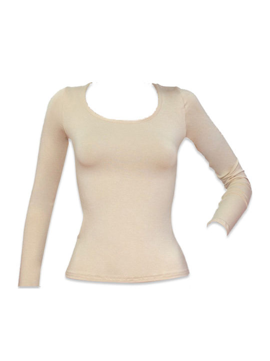 Fimelle Women's Long Sleeve T-Shirt Beige