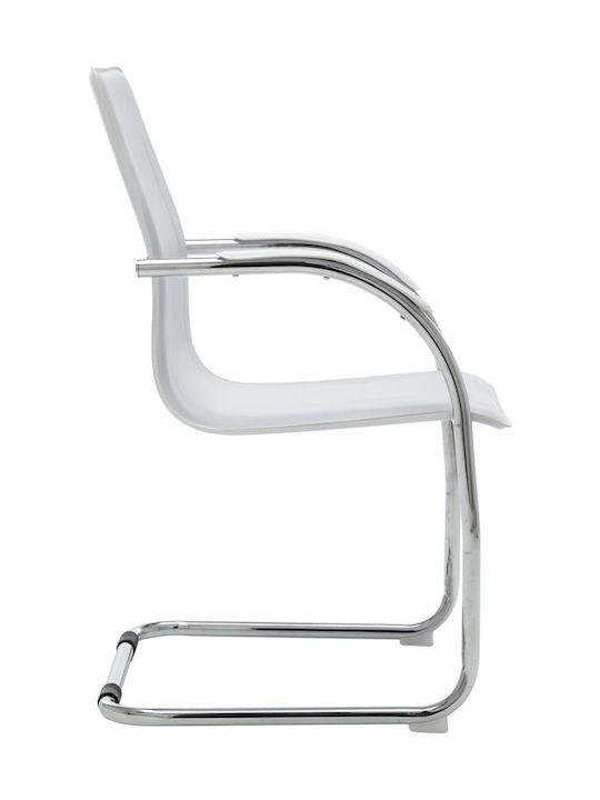 Chair Visitor Cantilever with Arms White 55x59x88cm 1pcs