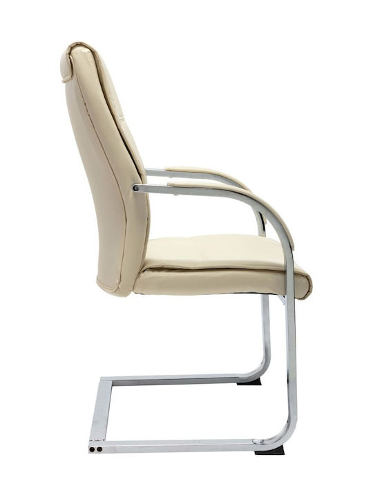 Chair Visitor Cantilever with Arms Cream 58x67.5x102cm 1pcs