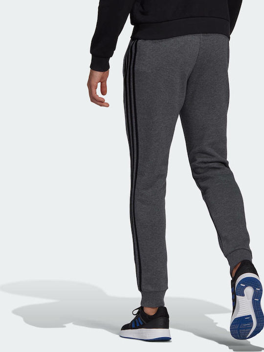 Essentials 3-Stripes Sweatpants with Elastic Gray