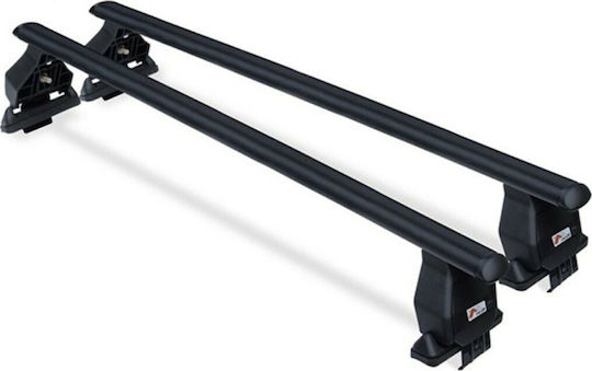 Menabo Metallic Car Roof Bars for Opel Grandland X 5D Set with Roof Rack Legs Black