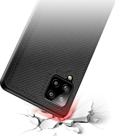 Dux Ducis Fino Umschlag Rückseite Silikon / Stoff Schwarz (Galaxy A42)