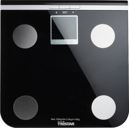 Tristar Digital Badezimmerwaage mit Körperfettmessung in Schwarz Farbe WG-2424